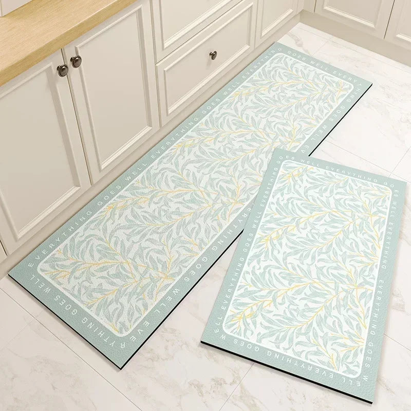 Facaishu PVC Kitchen Mat Non Slip Waterproof Rug Oil Proof