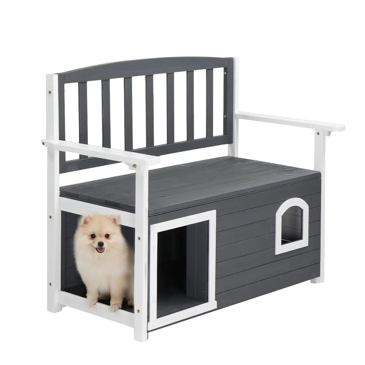 Weatherproof Fir Wood Outdoor Storage Bench With Seating