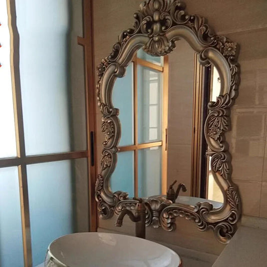 European Style Wall Mounted Bathroom Mirror With Waterproof Decorative Frame