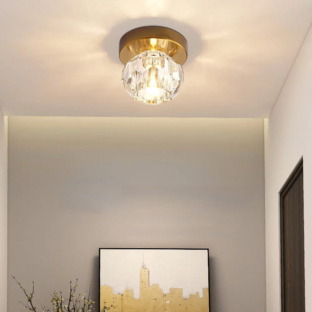 Modern LED Crystal Ceiling Lights Living Room Hallway Lighting Home Deocoration Ceiling Lamp Glass Minimalist Light Fixture