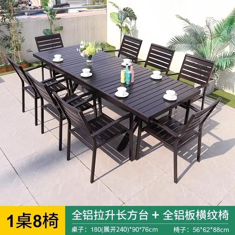 Outdoor Aluminum Alloy Patio Table And Chairs Set For Courtyards