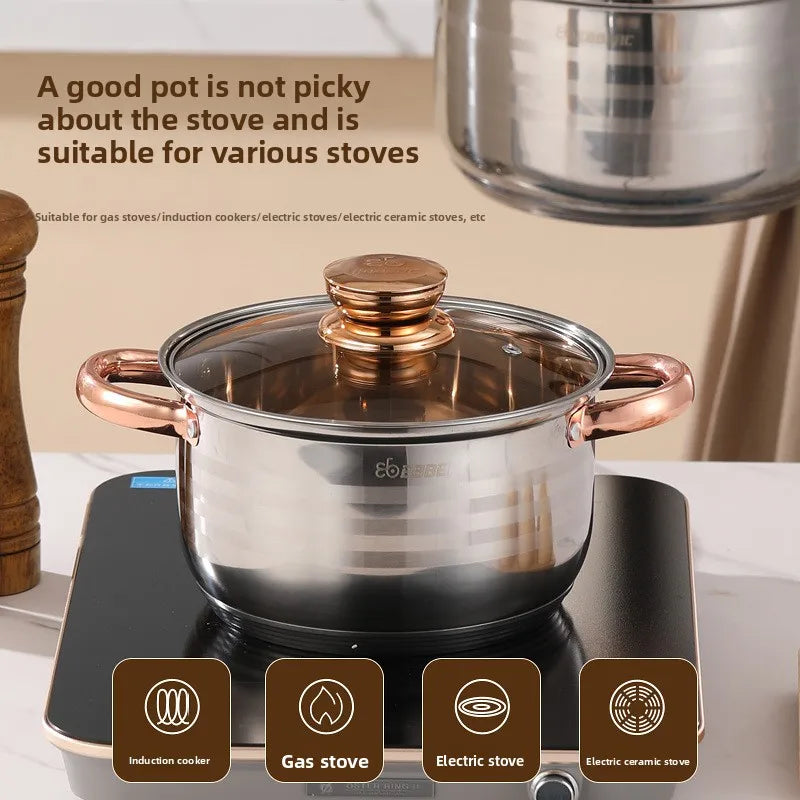 LMM Stainless Steel Pot Set Six-Piece Set Milk Pot Set