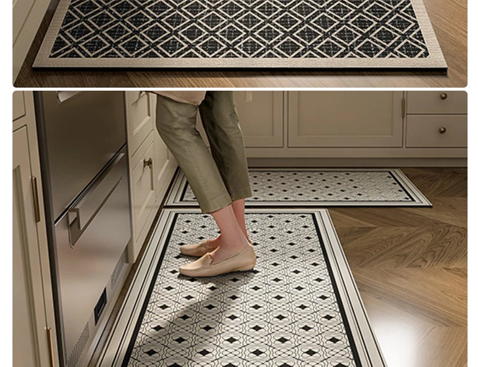 Facaishu Kitchen Floor Mat Absorbent Non Slip PVC Backed Rug