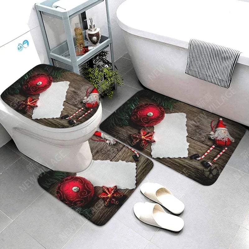 Modern Suede 3Pc Bathroom Mat Set Anti Slip Rug Eco-Friendly