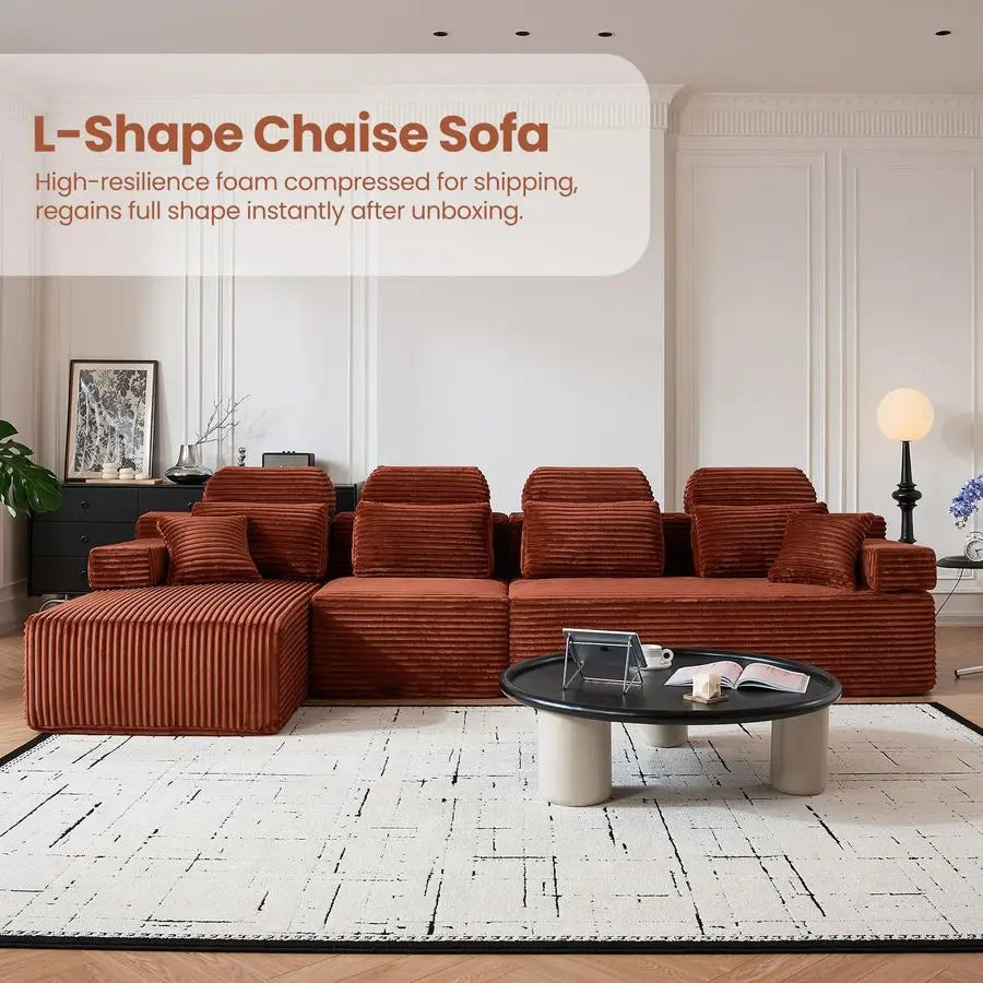 MBVM L Shaped Sectional Sofa With Reversible Chaise