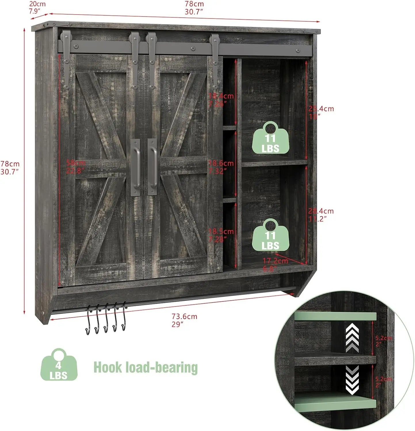 Farmhouse Medicine Cabinet With Sliding Barn Doors