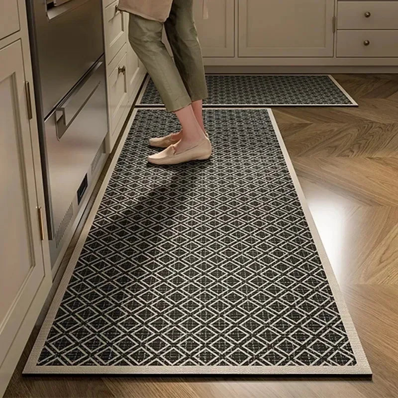 Facaishu PVC Kitchen Mat Non Slip Waterproof Rug Oil Proof