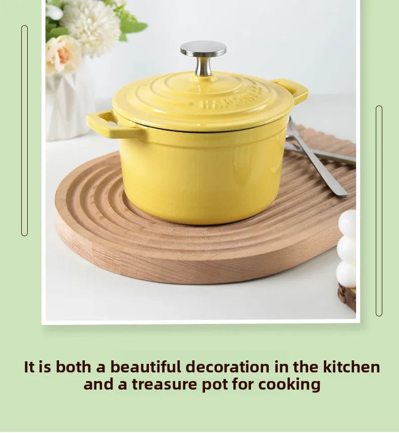 Physically Non-Stick Mini Stew Pot, Enameled Cast Iron Small Milk Pan, All Stove Compatible Soup Casserole Slow Cooker