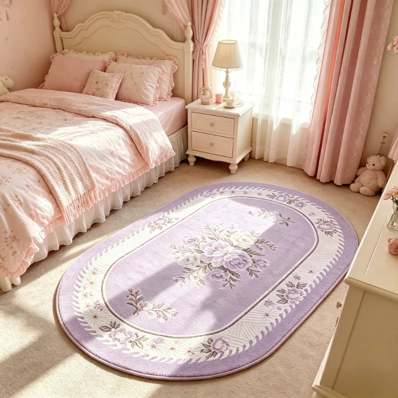 Art Style Plush Flower Rug For Living Room And Bedroom