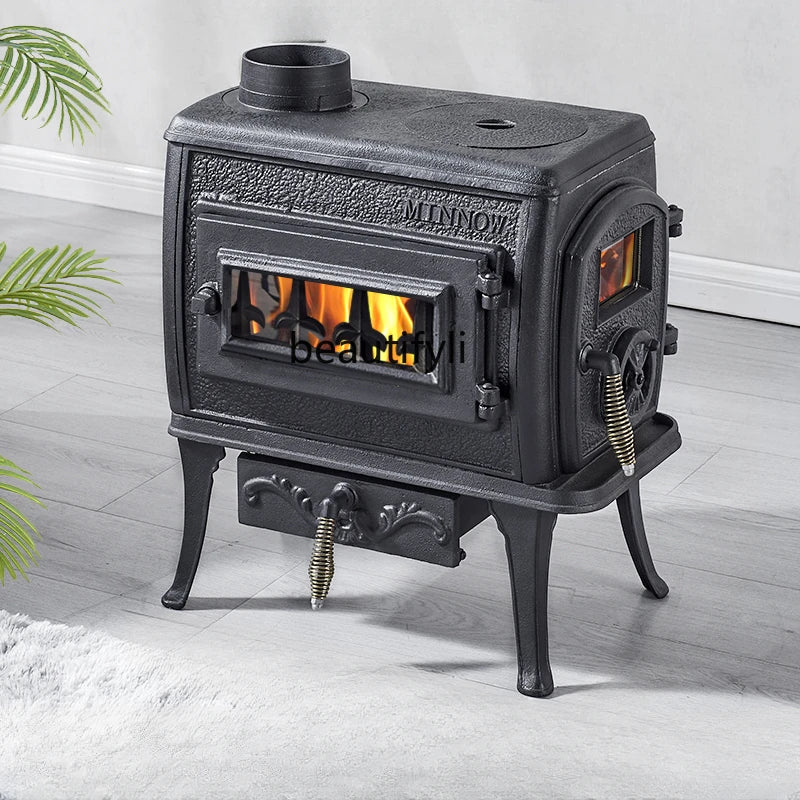 Cast Iron Wood Burning Stove for Reliable Home Heating