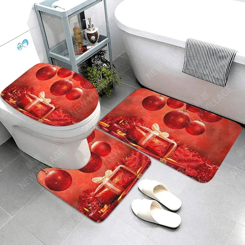 Modern Suede 3Pc Bathroom Mat Set Anti Slip Rug Eco-Friendly