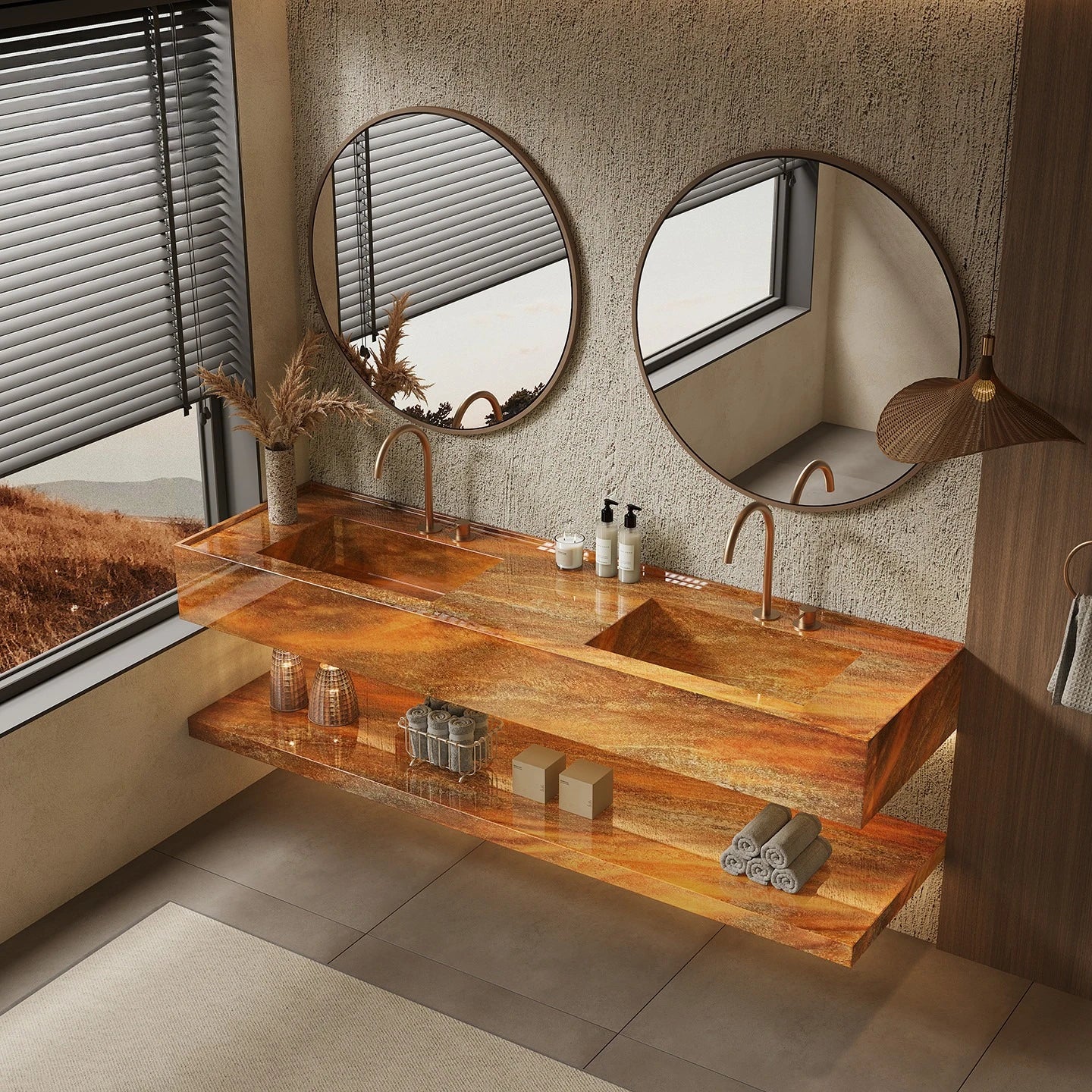 Any Size Custom French Luxury Emerald Green Marble Double Sink Vanity Natural Flowing Veins Multi Stone Options Premium Bathroom