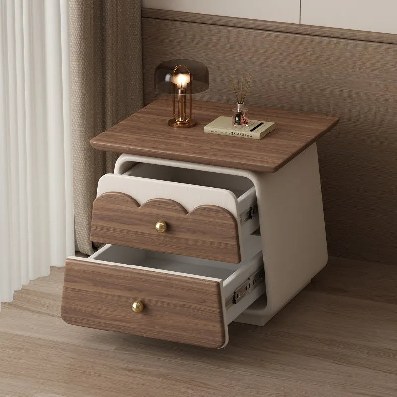 ANGDUO Modern Wooden Nightstand With Bedroom Storage Display Furniture