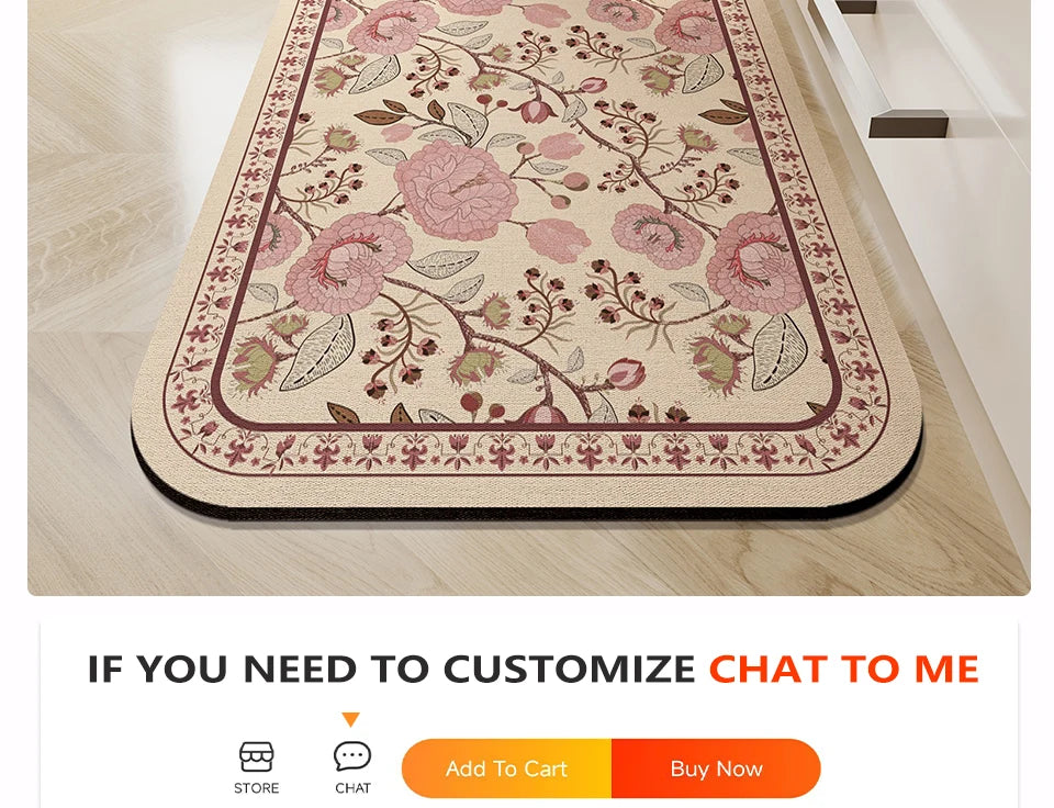 Facaishu Kitchen Floor Mat Waterproof Non Slip Oil Proof Rug