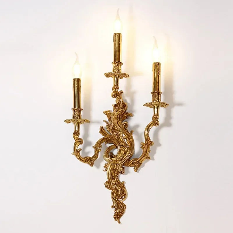 GemSpark European Copper Wall Lamp Vintage Villa Style Living Room