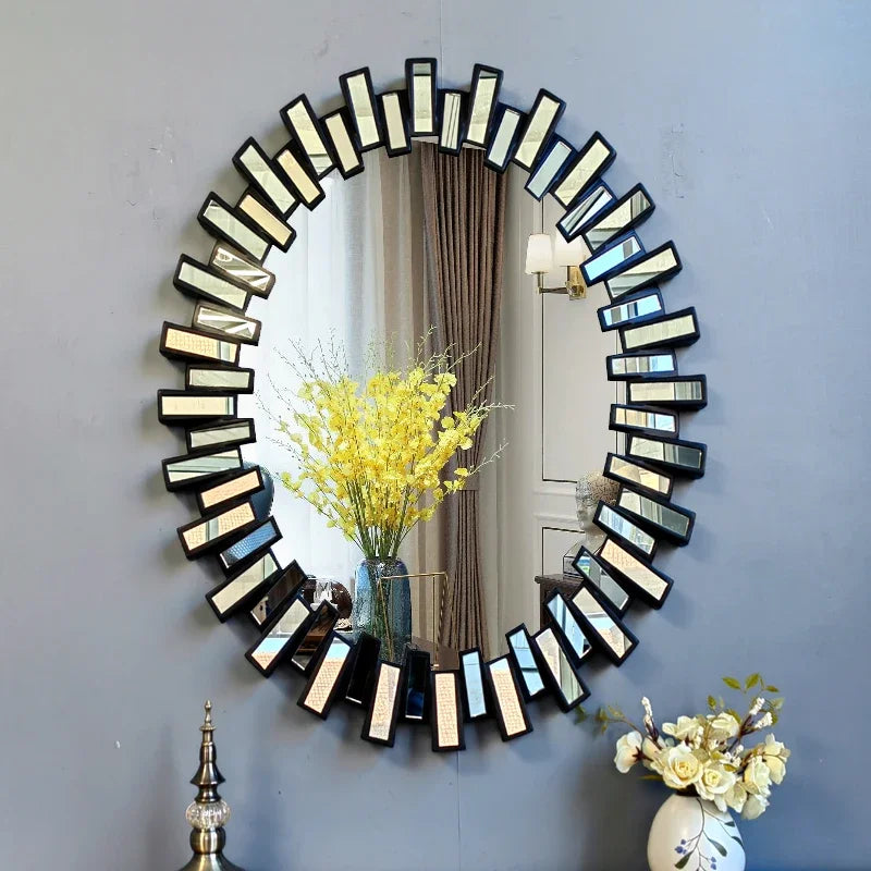 Gold Oval Bathroom Mirror Vanity For European Style Wall Decor