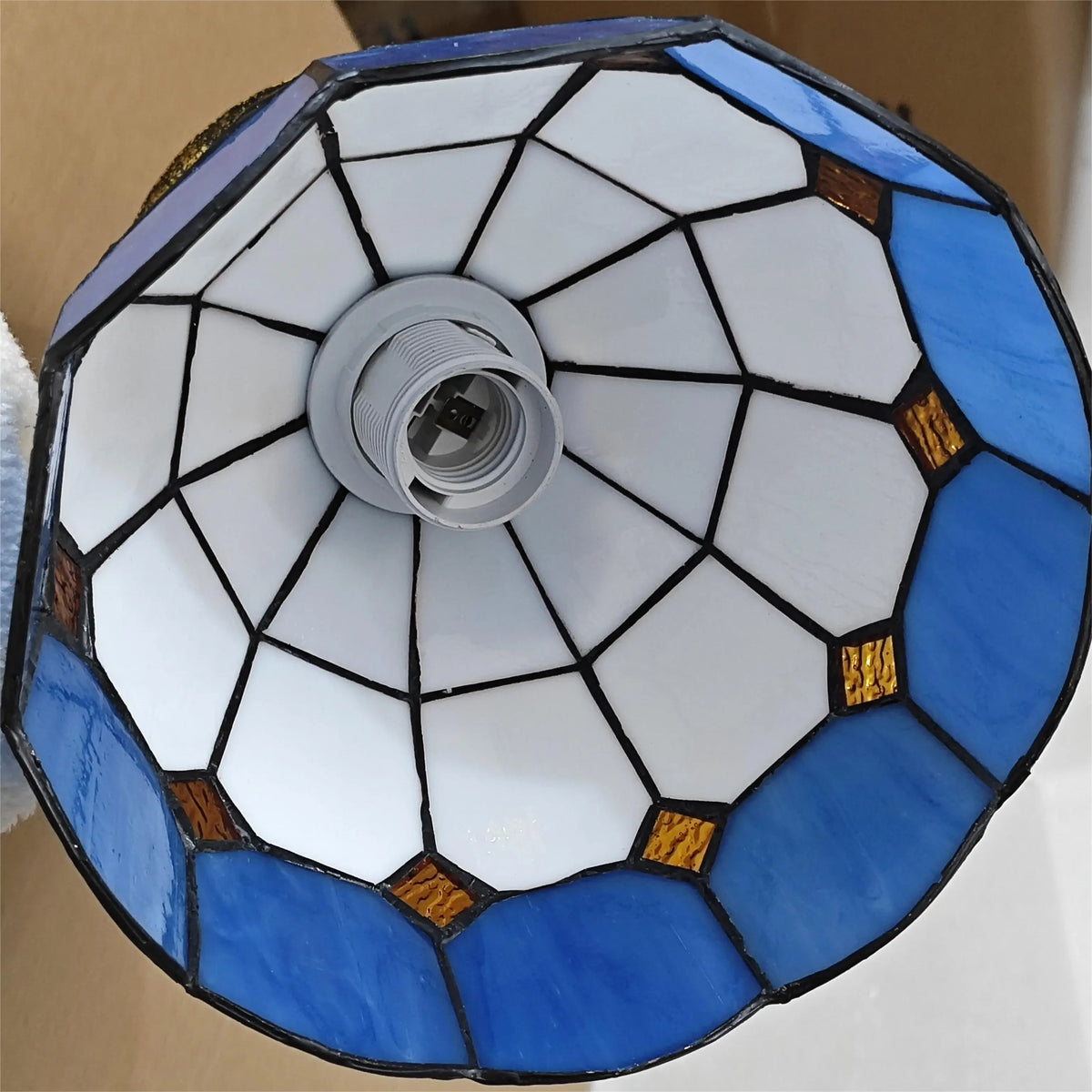 European Retro Colorful Glass Chandelier Bar Restaurant Creative Rural Bedroom Porch Balcony Mediterranean Light Fixture