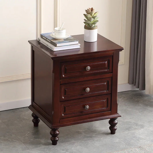 Elegant Storage Bedside Table Drawers Aesthetic Comfortable European Night Unique Vintage Nordic Mesa De Cama Bedroom Furniture