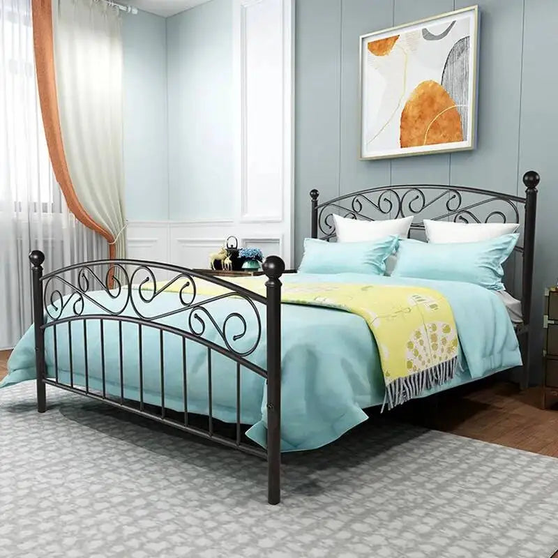 Elegant Simple Metal Bed Frame for Bedroom Guest Room Bedstead Modern Nordic Iron Mattress Pallet 1/1.5m Home Durable Bed Bases