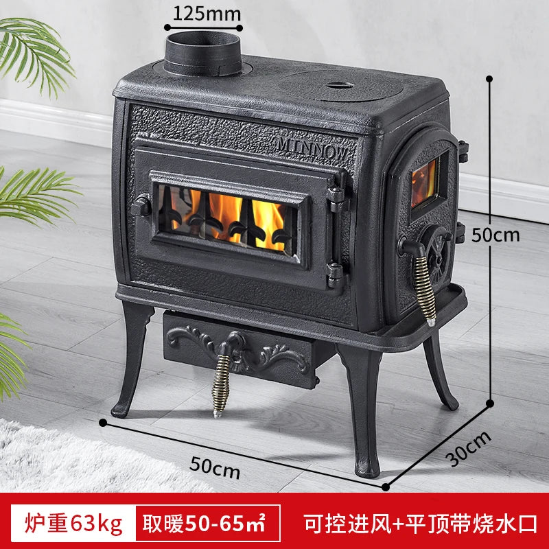 Cast Iron Wood Burning Stove for Reliable Home Heating