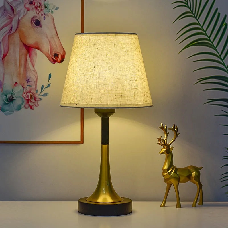 European Retro Desk Lamp Nordic Style With Remote Control Bedside Night Light