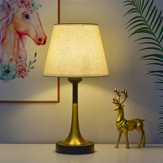 European Retro Desk Lamp Nordic Style With Remote Control Bedside Night Light