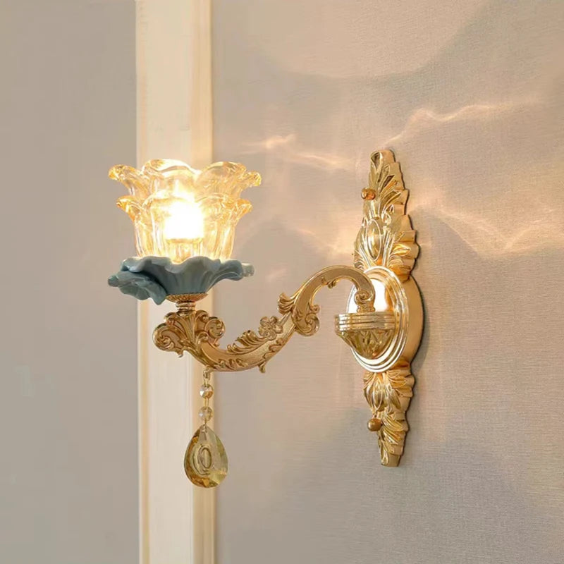 Fei Guang Lighting Ceramic Chandelier Crystal Glass Fixture
