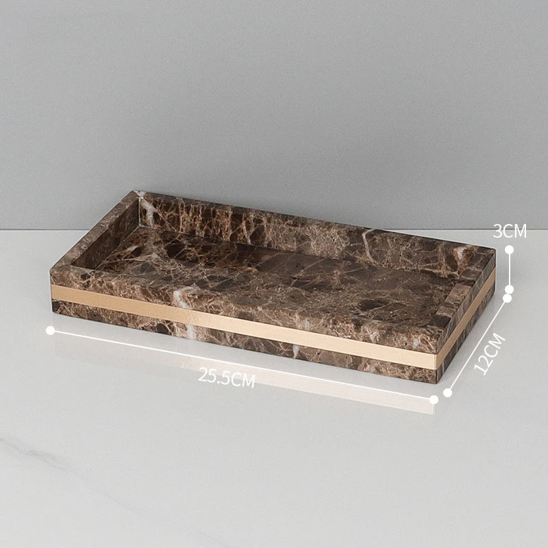 Emperador Dark Natural Marble Bathroom Set Luxury Stone Toothbrush Holder Tooth Mug Soap Dispenser Bathroom Accessories