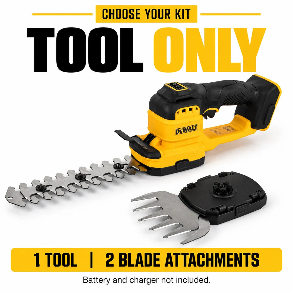 DEWALT DCMHT520N Cordless Hedge Trimmer 18V, 2-in-1 Garden Care Tool with Interchangeable Blades, Bare Tool Only