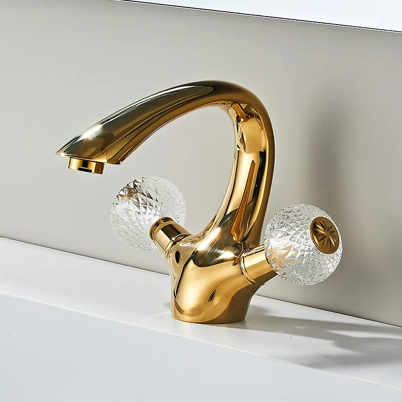 Smvp Golden Bathroom Washbasin Faucet Modern Multifunctional Hot Cold Mixer