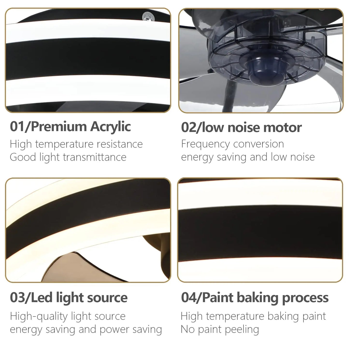 IRALAN Modern Ceiling Fan With Lighting Remote Control