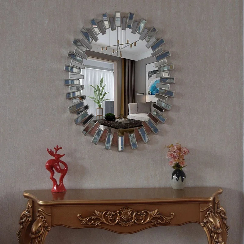 Gold Oval Bathroom Mirror Vanity For European Style Wall Decor