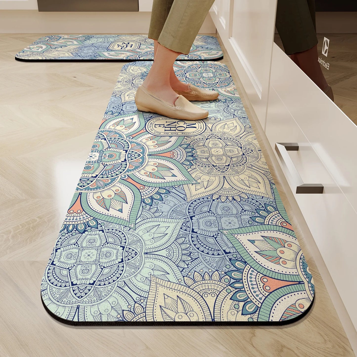 Facaishu Kitchen Floor Mat Waterproof Non Slip Oil Proof Rug