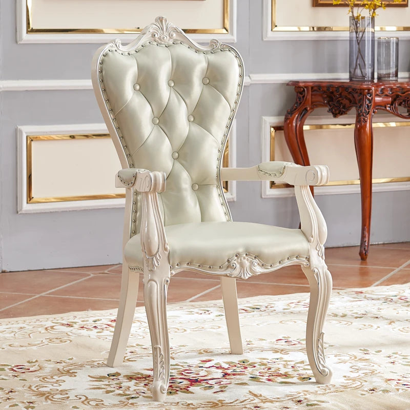 DUTRIEUX European Solid Wood Dining Chair Princess Lazy Throne
