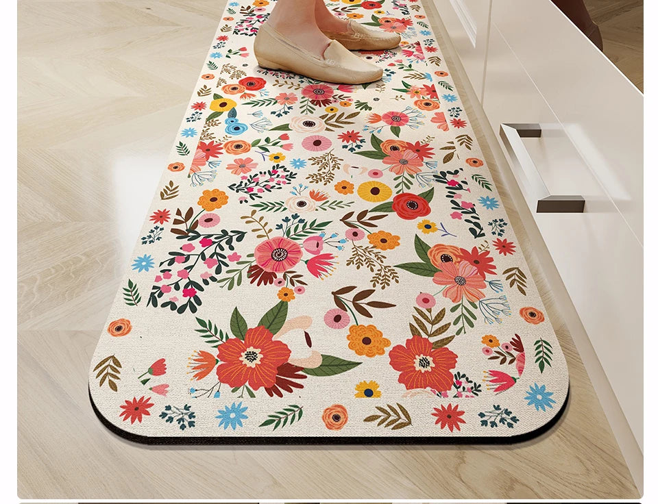Facaishu Kitchen Floor Mat Waterproof Non Slip Oil Proof Rug