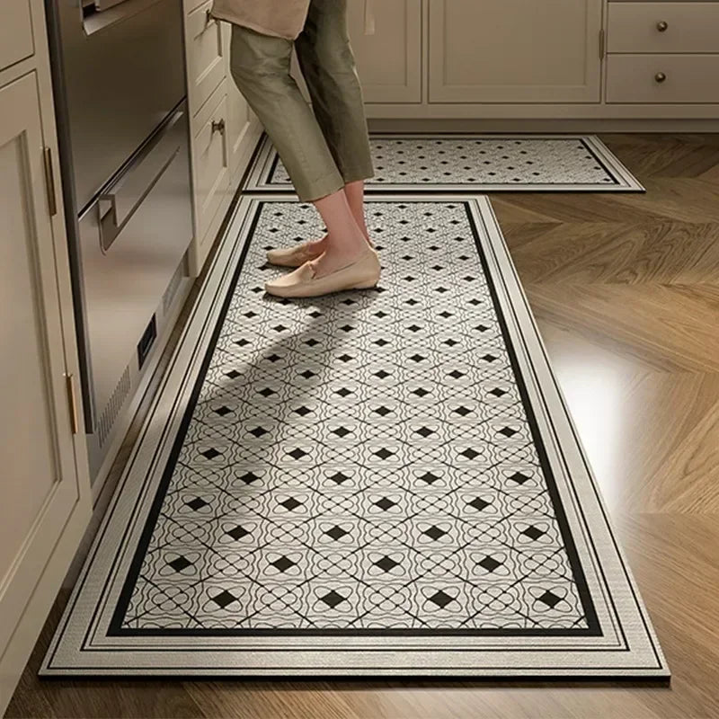 Facaishu Kitchen Floor Mat Absorbent Non Slip PVC Backed Rug