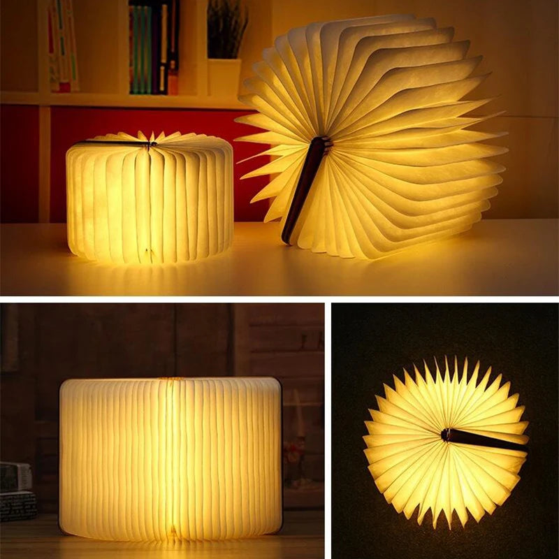 Folding LED Book Lamp, USB Rechargeable Magnetic Portable Eye-Caring Night Light, Cordless Reading Lamp for Travel Home Use