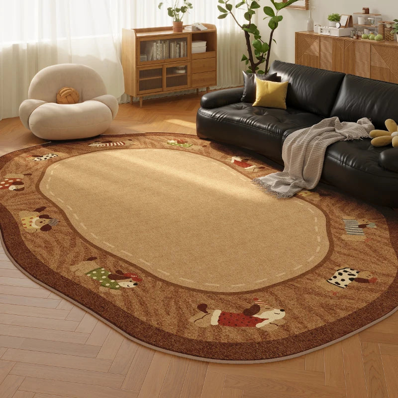 Retro Style Plush Rug For Living Room And Bedroom Decor