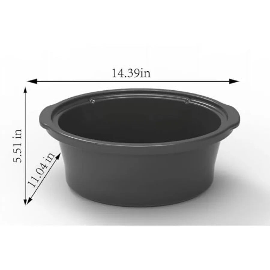Oval Slow Cooker With Removable Stoneware Crock Glass Lid Three Heat Settings