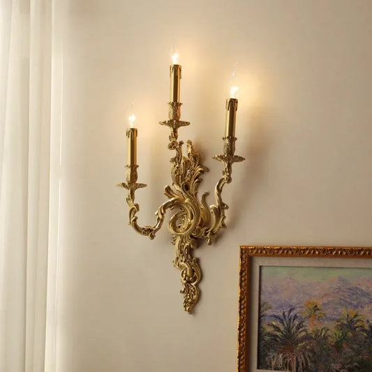 GemSpark European Copper Wall Lamp Vintage Villa Style Living Room