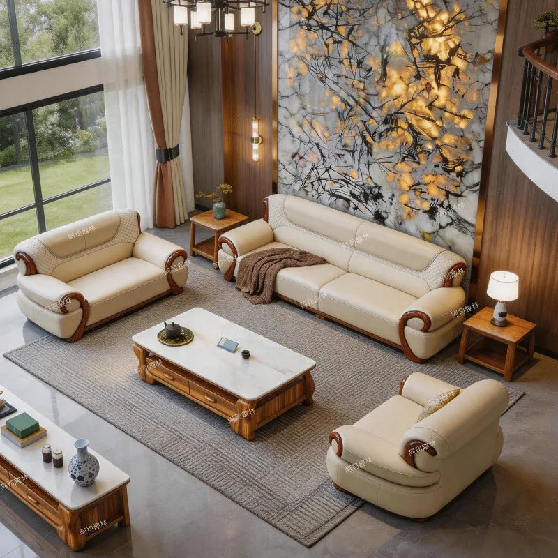 DUTRIEUX Modern Minimalist Leather Accent Armchair for Living Room