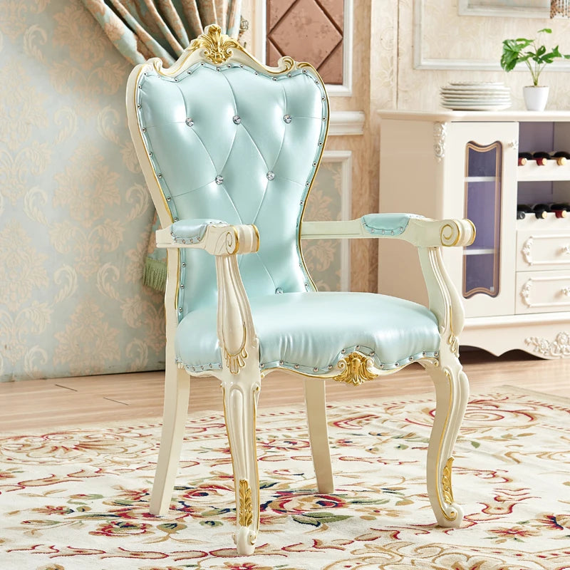 DUTRIEUX European Solid Wood Dining Chair Princess Lazy Throne