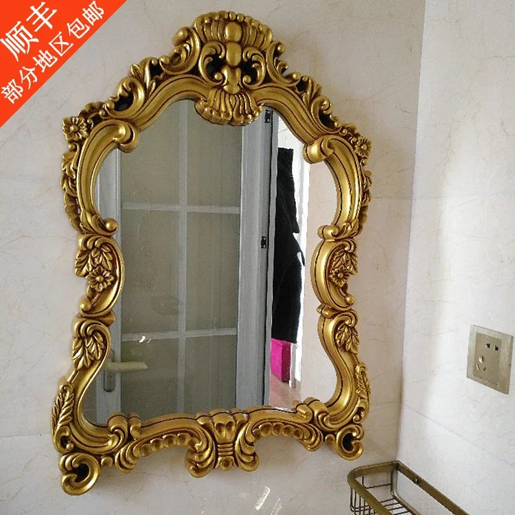 European Style Wall Mounted Bathroom Mirror With Waterproof Decorative Frame