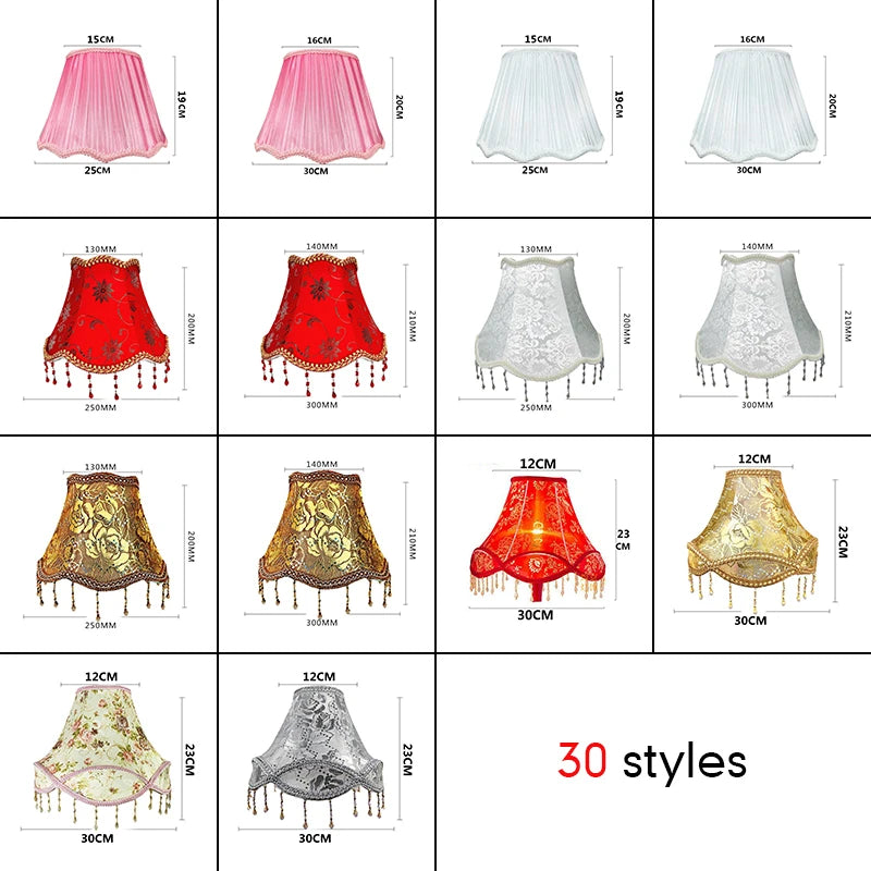 Vintage Floral Lampshade With Bead Trim For Nordic Home Decor