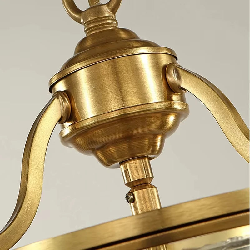 American Country Hanging Lamp Interior Lighting Fixtures Pendant Lights Bronze Glass Chandeliers For Living Dinner Room Corridor