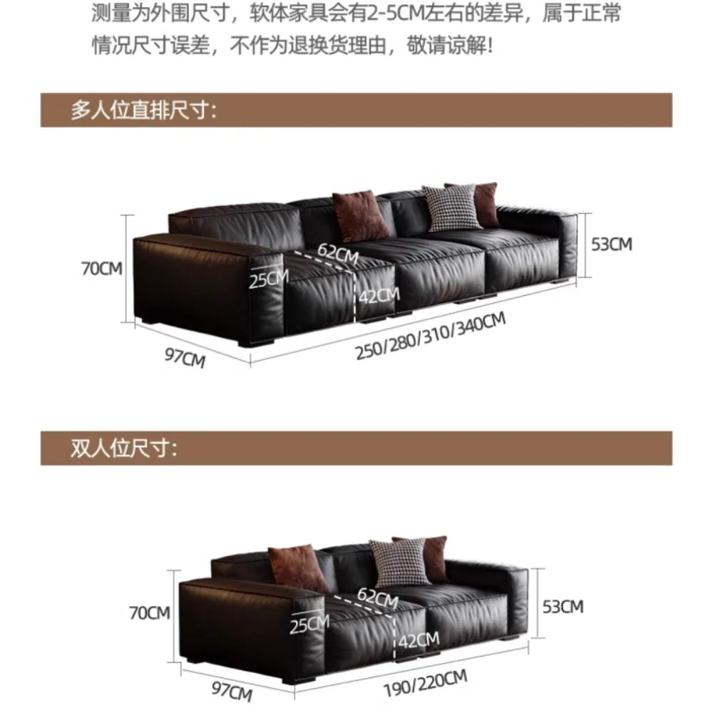 MDNG Genuine Leather Italian Style Sectional Sofa Family Living Room