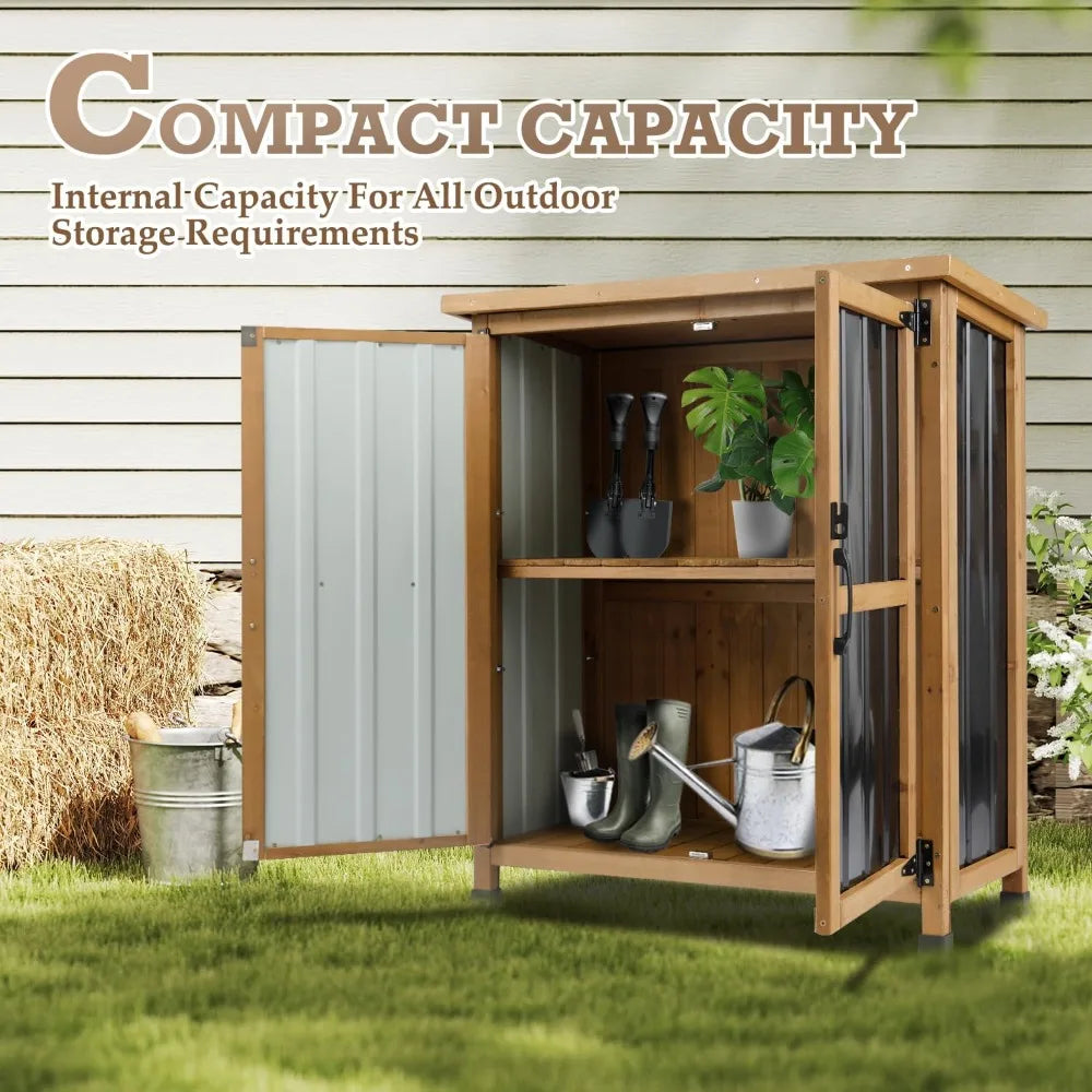 Outdoor Storage Cabinet Waterproof Lockable Shelves Patio Garden Pool Organizer