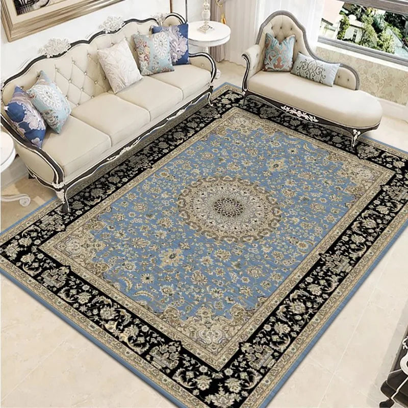 Geometric Persian Style Area Rug For Living Room And Bedroom Polyester Carpet