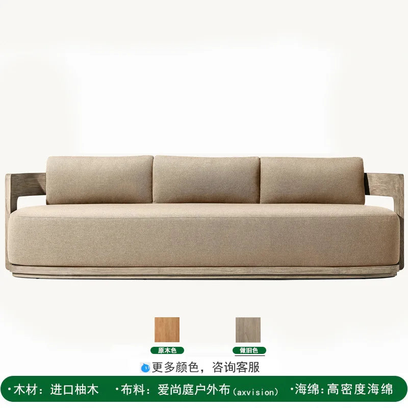 Sofas, solid teak outdoor furniture, factory direct sales, suitable for gardens, courtyards, parks and hotels; high-end sofas