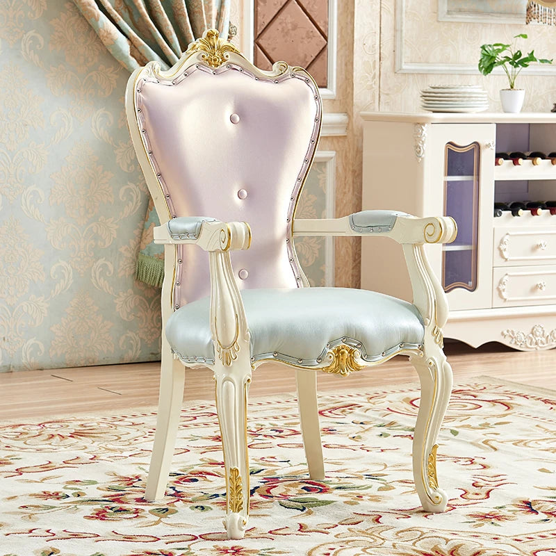 DUTRIEUX European Solid Wood Dining Chair Princess Lazy Throne